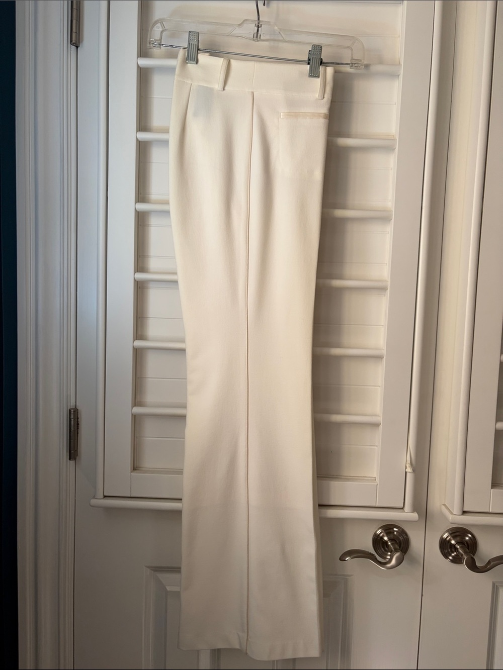 BCBGMaxAzria Cream High-Waist Straight Leg Trousers